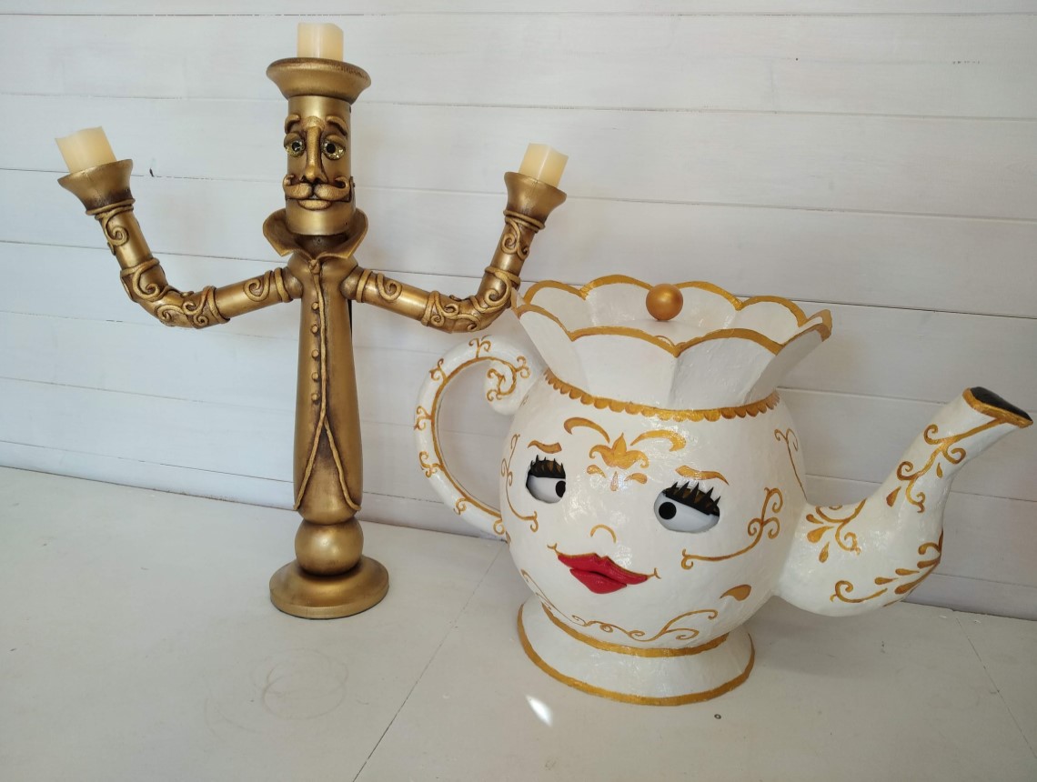 Lumiere and Mrs Potts Puppets